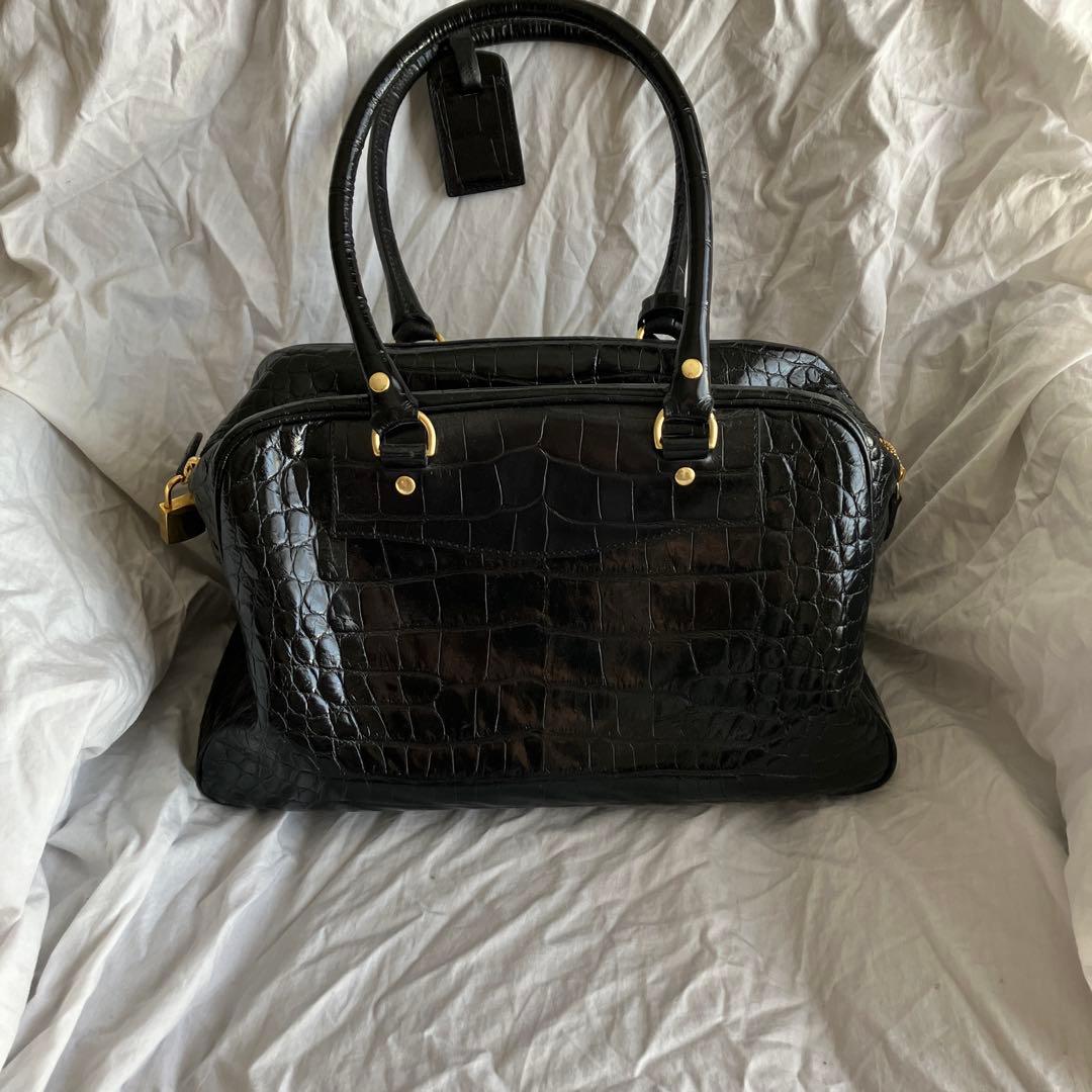 J&M DAVIDSON ブラックハンドバッグ　ボストンバッグ