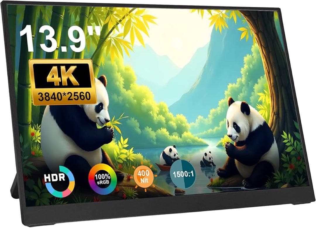 モバイルモニター　13.9インチ 4K　IPSディスプレイ　ポータブルモニター