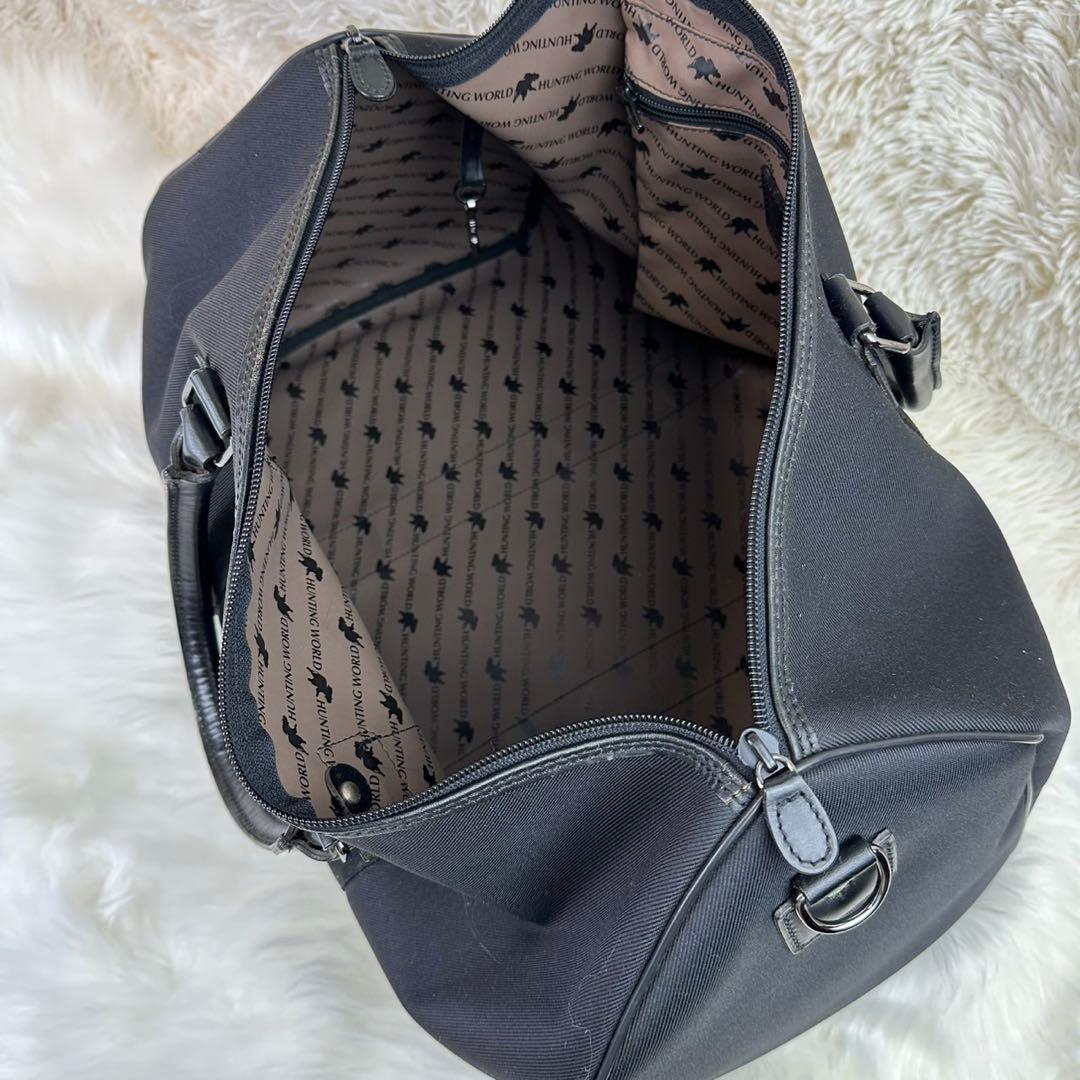 綺麗✨ハンティングワールド ボストンバッグ レザーロゴ 希少