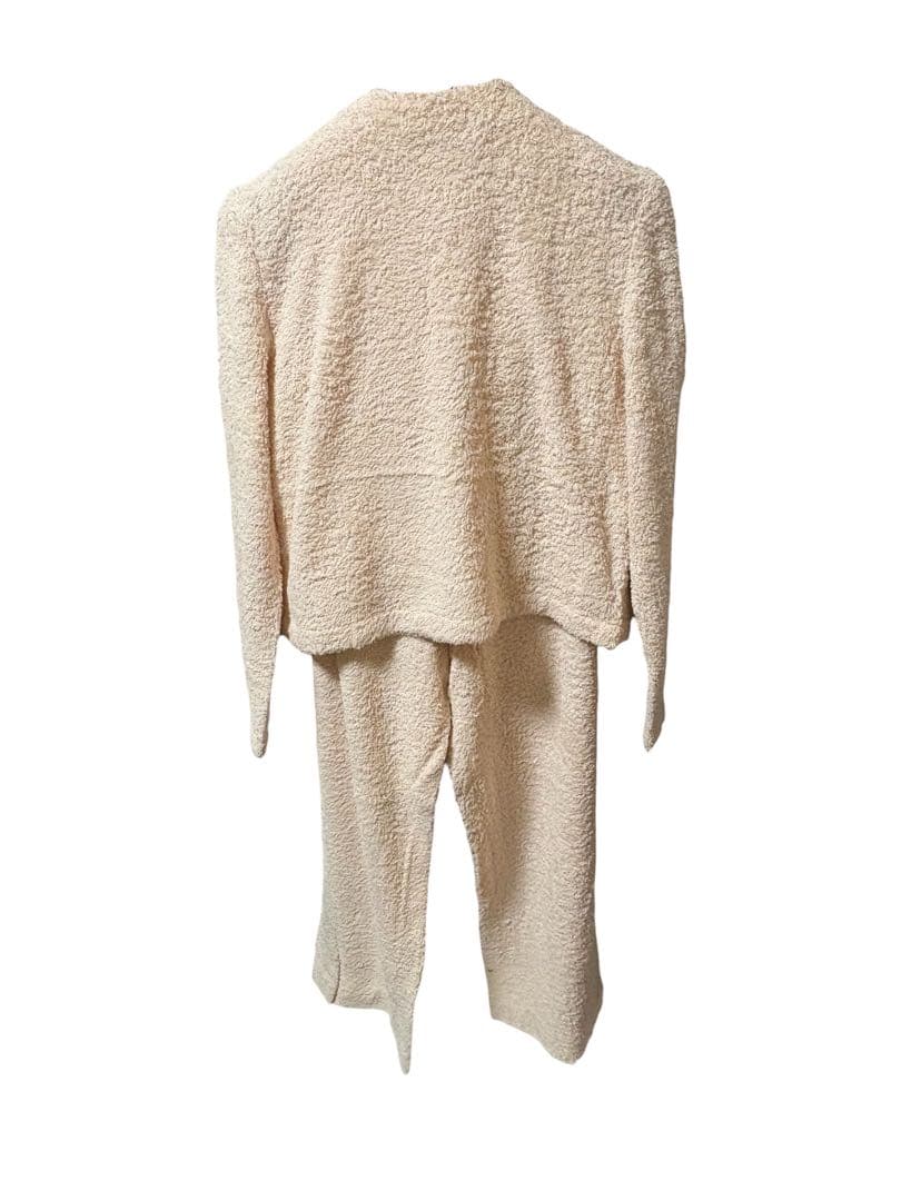 CHANEL 98P ヴィンテージ ピンク シルクパイル地 ノーカラージャケット