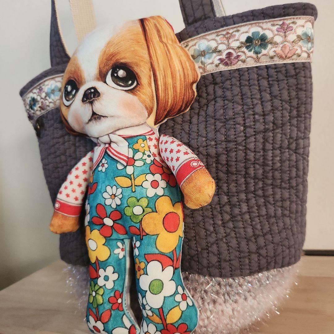 れ*ゃ様 コヤンイサムチョン　アンコちゃんヌビと毛糸のカゴバック ハンドメイド