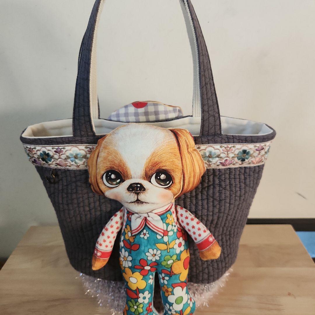 れ*ゃ様 コヤンイサムチョン　アンコちゃんヌビと毛糸のカゴバック ハンドメイド