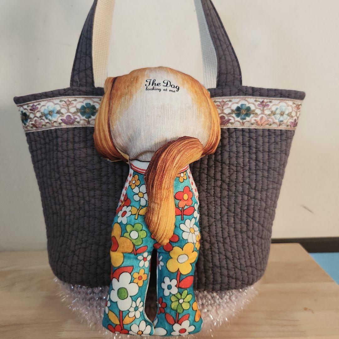 れ*ゃ様 コヤンイサムチョン　アンコちゃんヌビと毛糸のカゴバック ハンドメイド