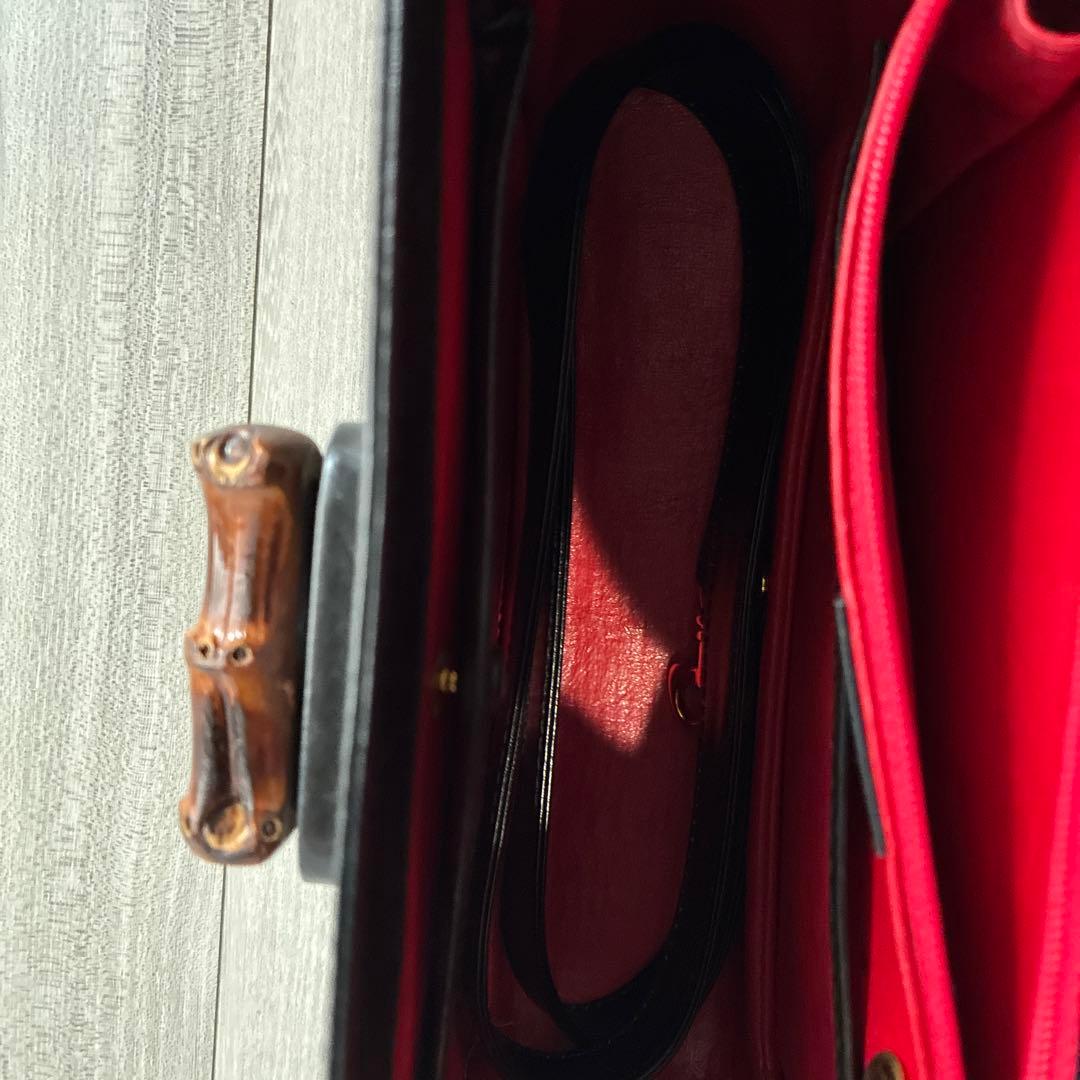 GUCCIバンブーハンドル レザー ハンドバッグ