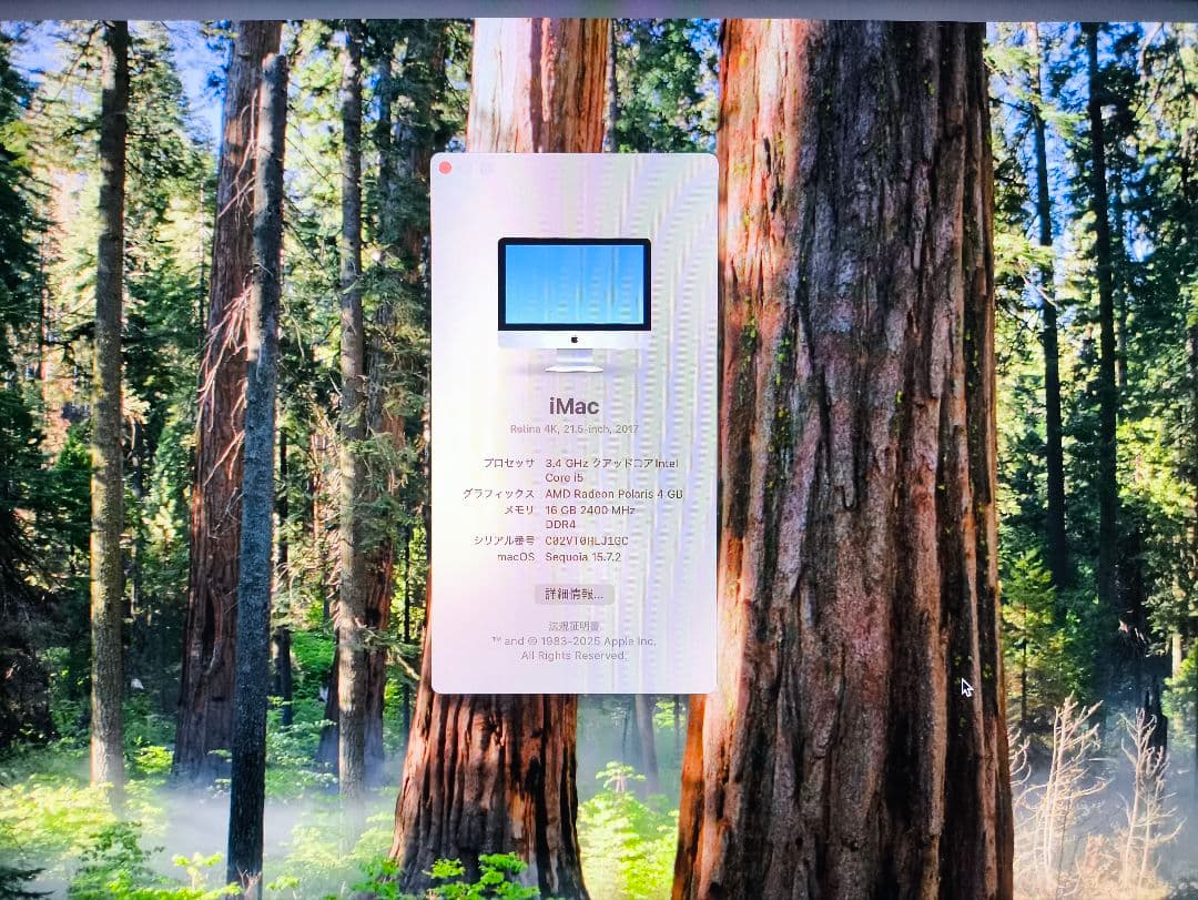 iMac 2017 4K 21.5インチ i5 16GB AMD4GB