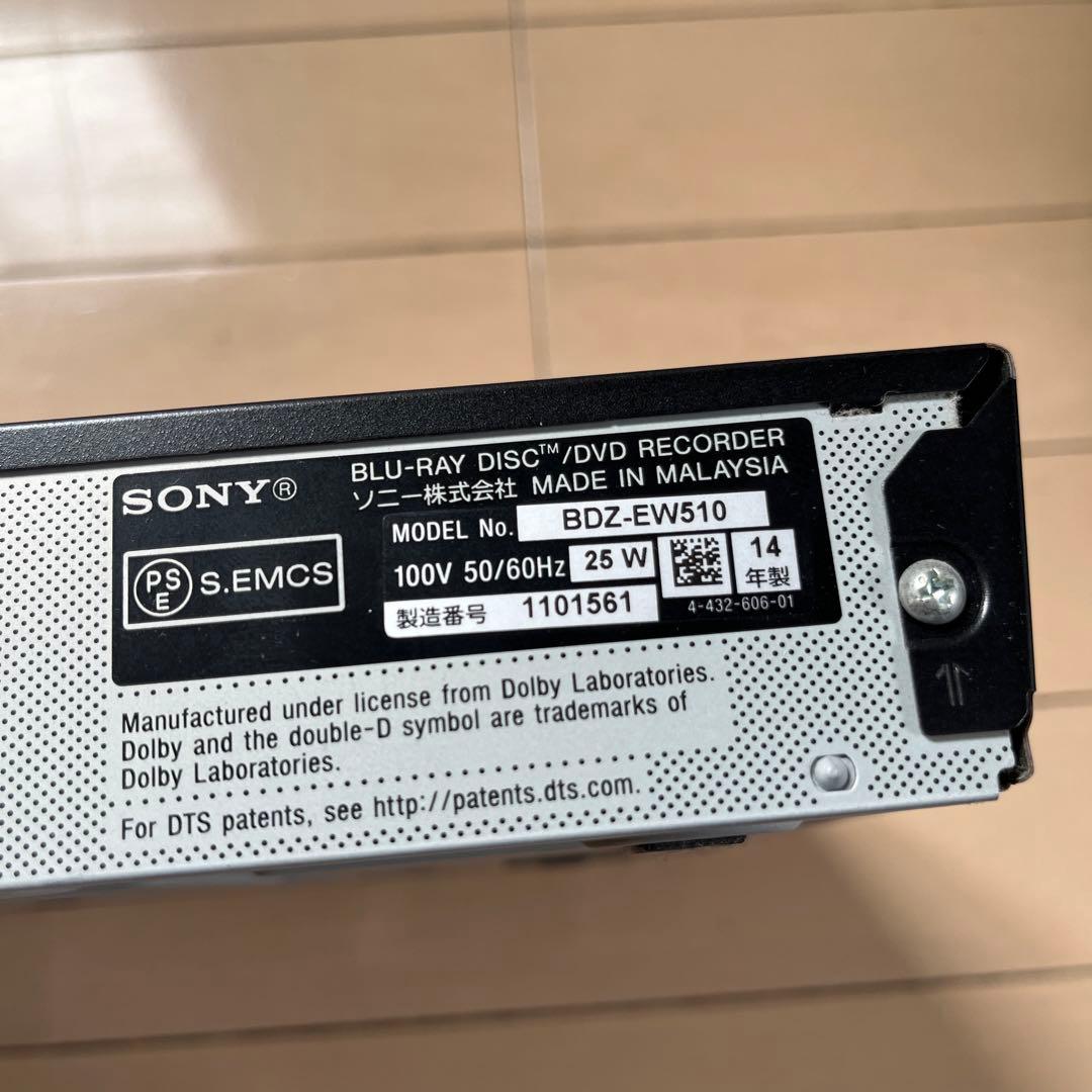 SONY ブルーレイ DVD レコーダー　BDZ-EW510