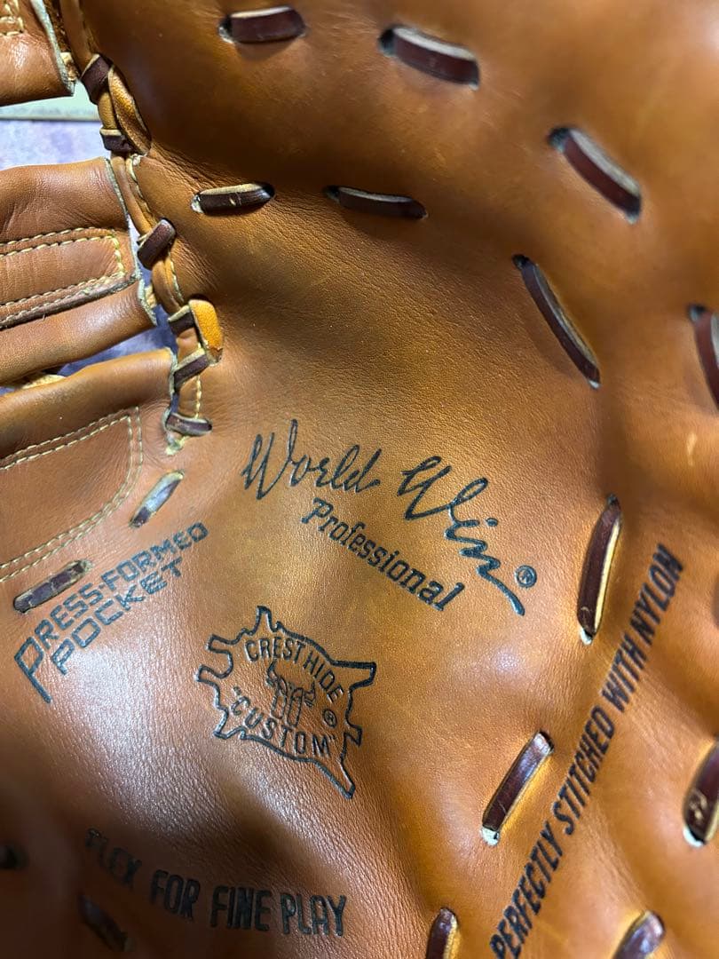 赤カップ　ミズノ　ワールドウィン　硬式　ファーストミット　グローブ　昭和レトロ