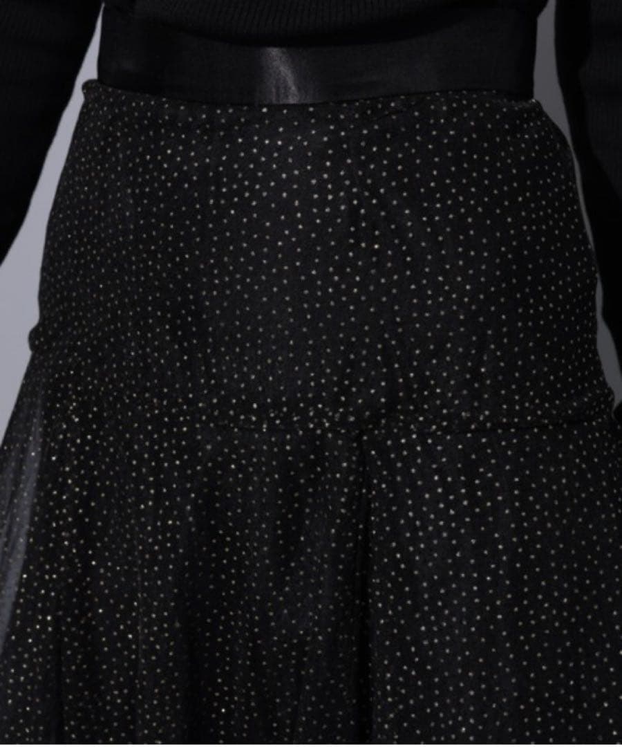 アプワイザーリッシェ　箔ラメチュールスカートニットセット