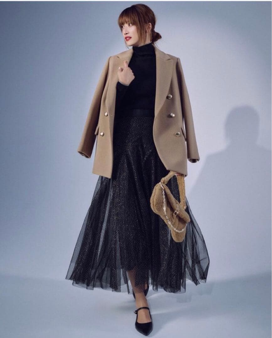 アプワイザーリッシェ　箔ラメチュールスカートニットセット