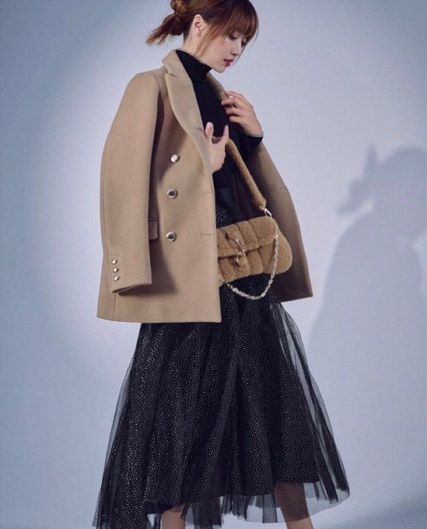 アプワイザーリッシェ　箔ラメチュールスカートニットセット