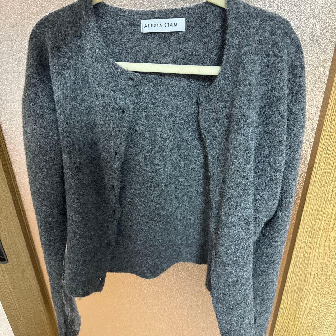 アリシアスタン Button Knit Cropped Cardigan