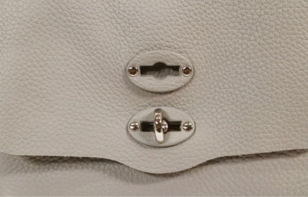 ZANELLATO グレー レザー ハンドバッグ