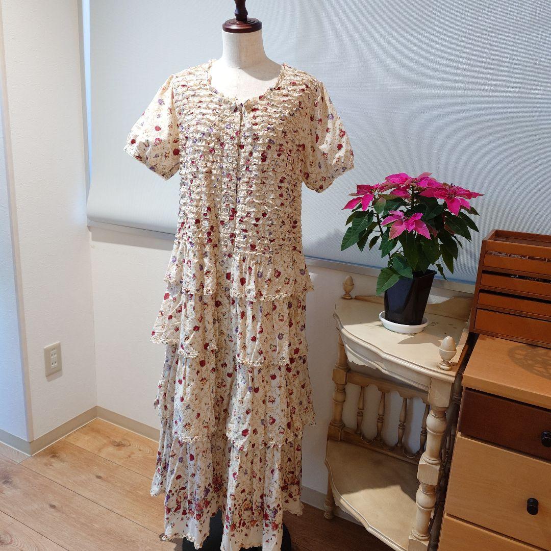 ピンクハウスピコフリルティアードワンピース