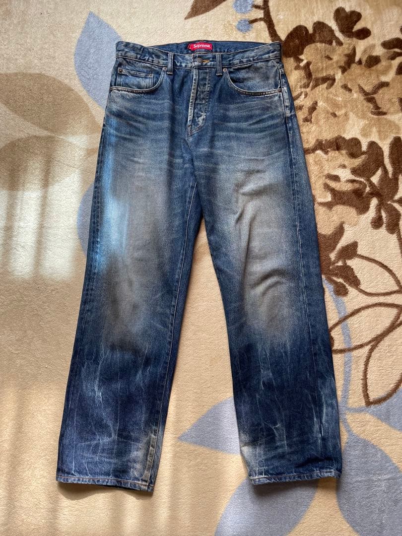 supreme 初期 Distressed Loose Fit Selvedge