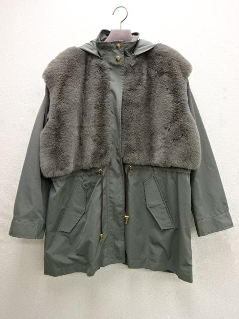 MICA&DEAL　フーデットファードッキングコート　ブルゾン　カーキ