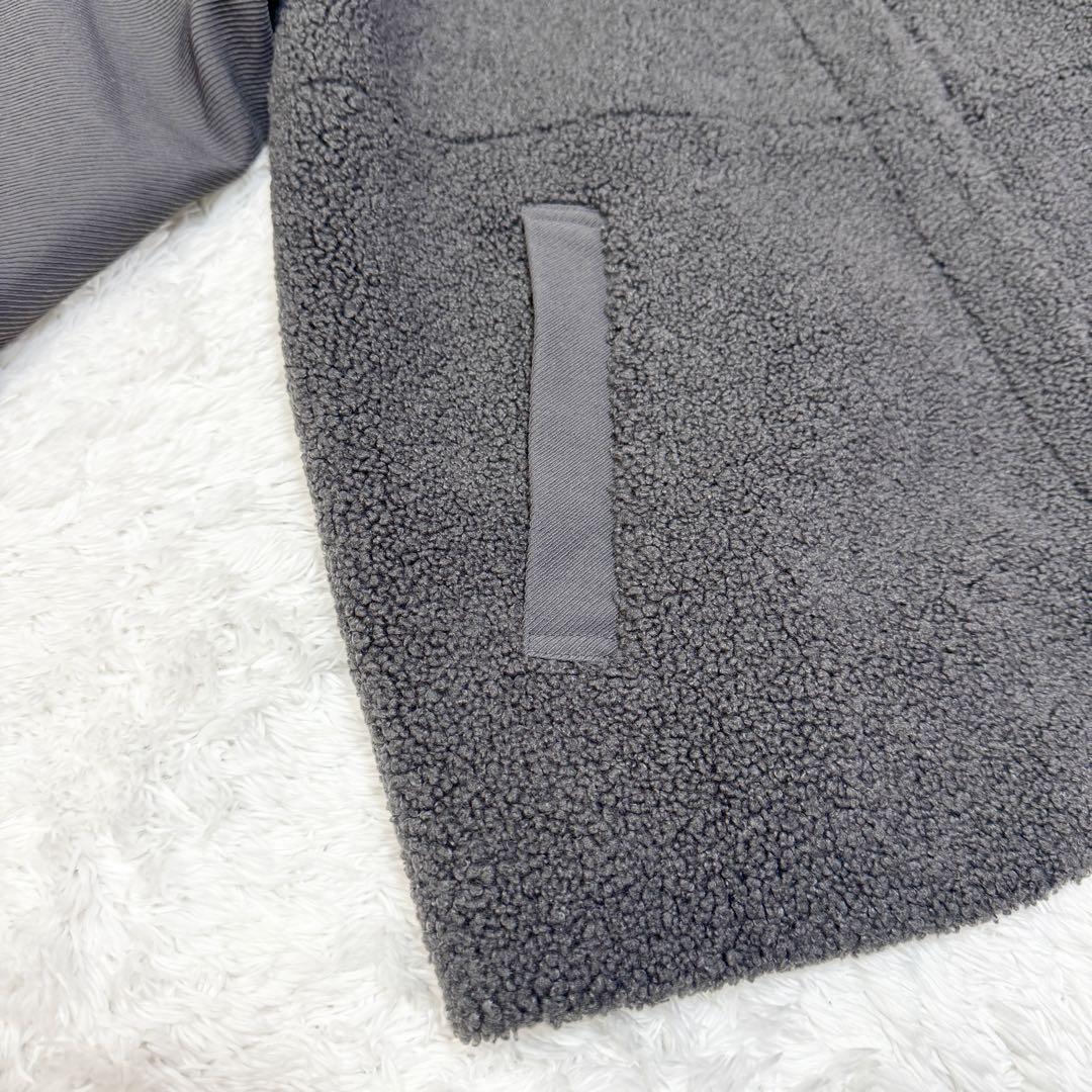 ★SALE★【自由区】24AWボアコンビ アウターノーカラージャケット40グレー