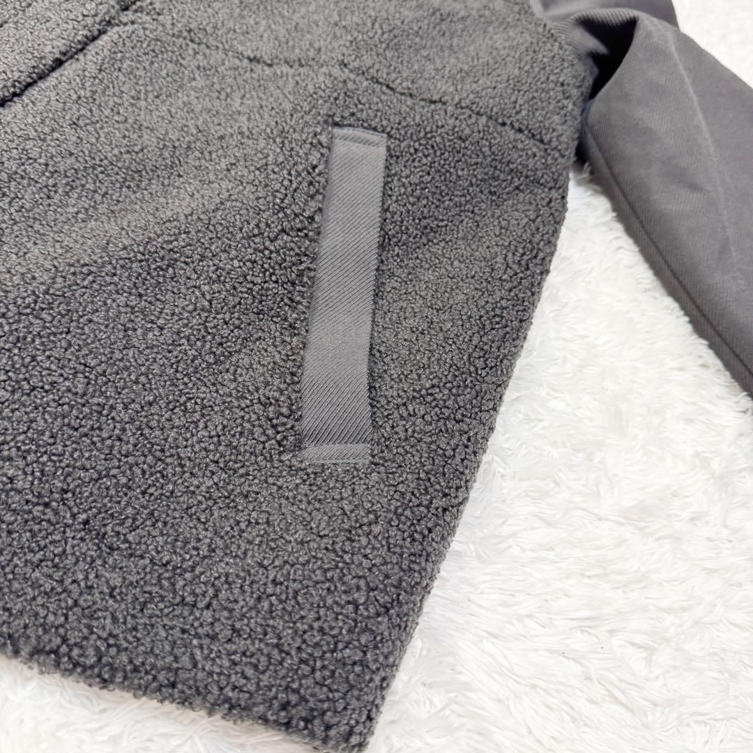 ★SALE★【自由区】24AWボアコンビ アウターノーカラージャケット40グレー