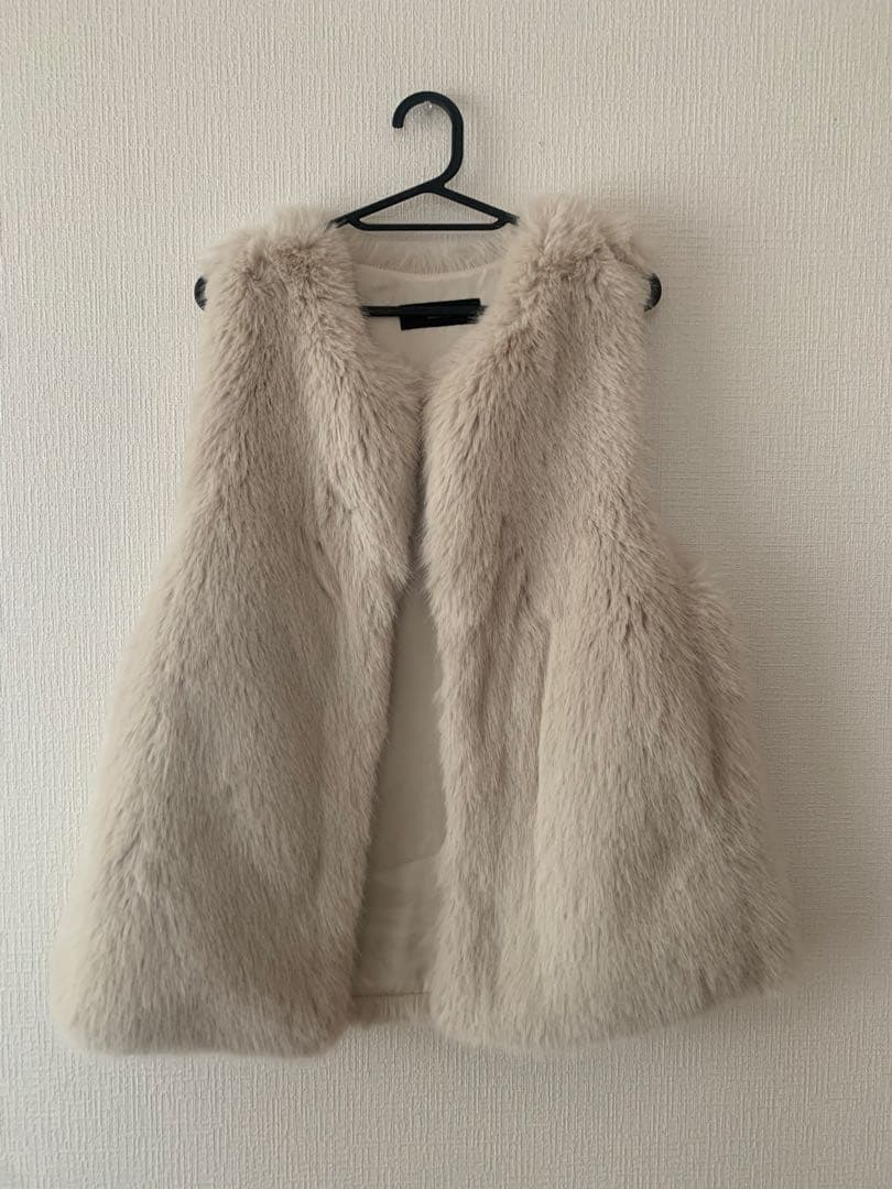 allureville アルアバイル フェイクフォックスジレ ベージュ サイズ2