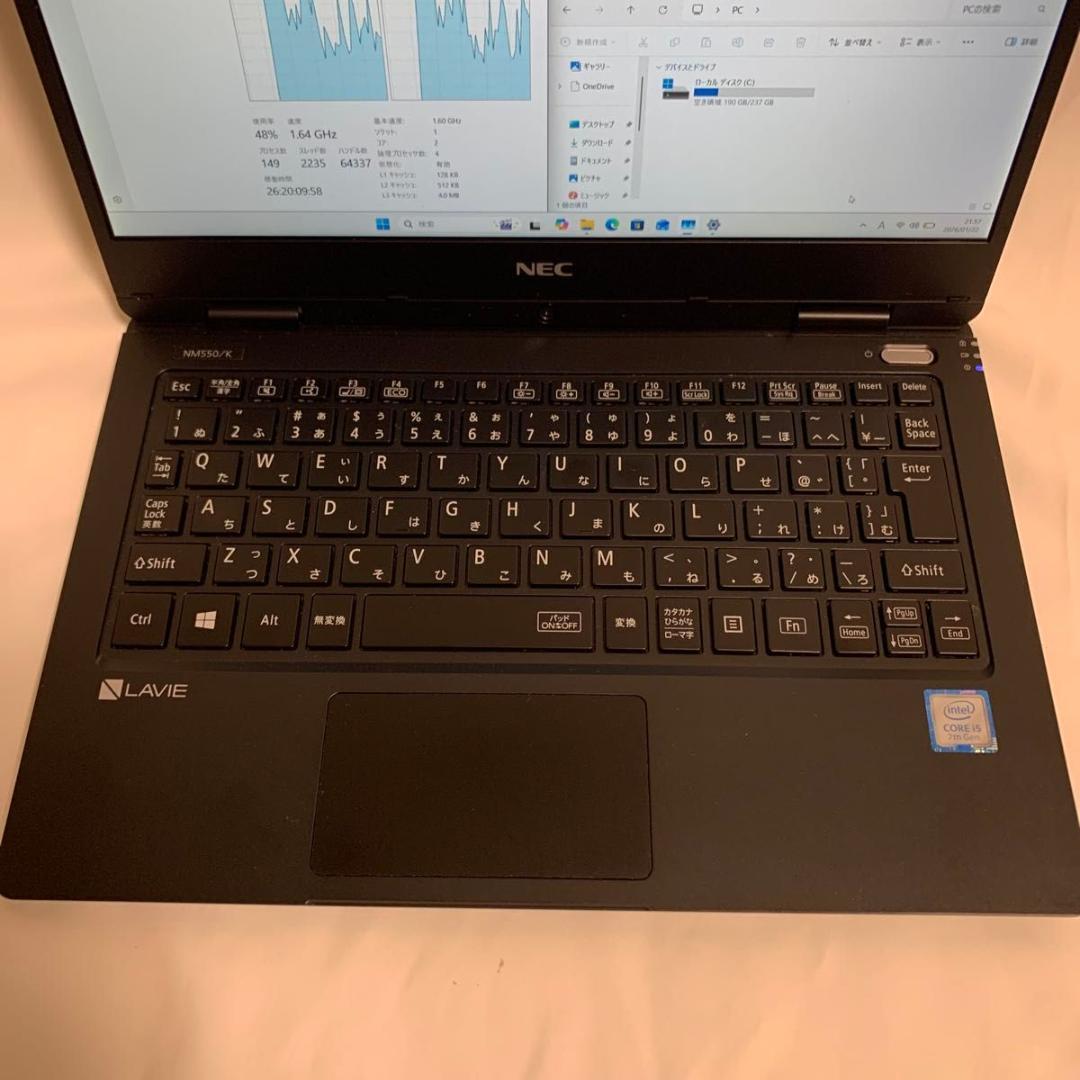 N015 【美品】NEC 13.3型FHD/i5第7世代/8GB/256GB