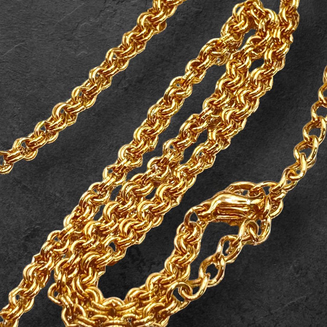 ヴィンテージ Dior CDロゴ ストーン ネックレス43cm 332