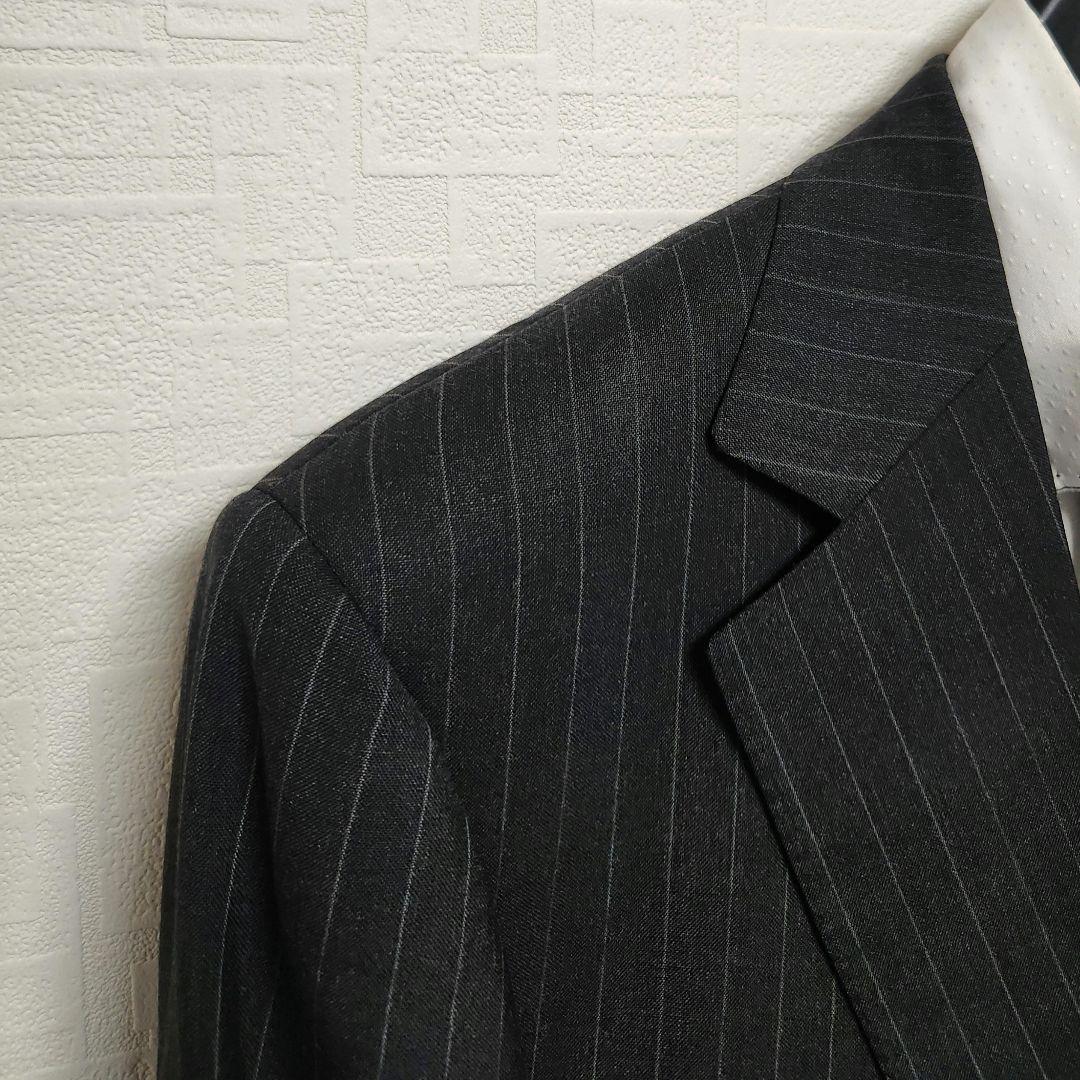 DAKS　LONDON　メンズスーツ　セットアップ　グレー　ストライプ　モヘア混