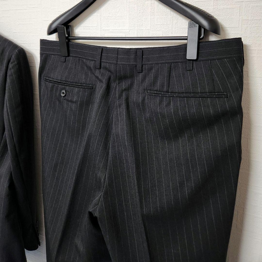 DAKS　LONDON　メンズスーツ　セットアップ　グレー　ストライプ　モヘア混