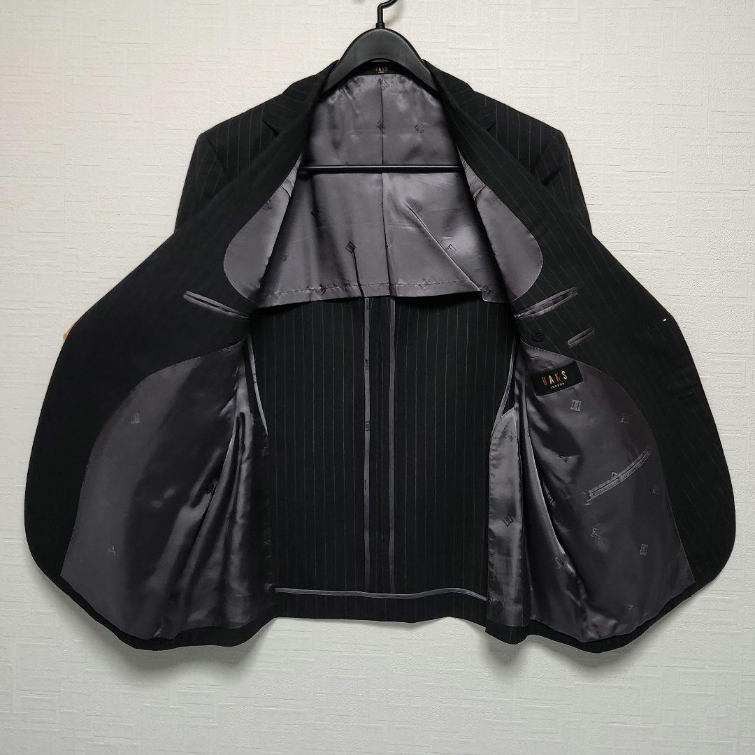 DAKS　LONDON　メンズスーツ　セットアップ　グレー　ストライプ　モヘア混