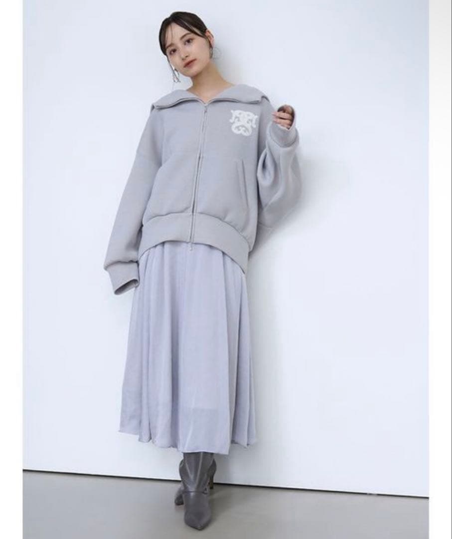 SNIDEL ボリュームパーカー　グレー　ラメ