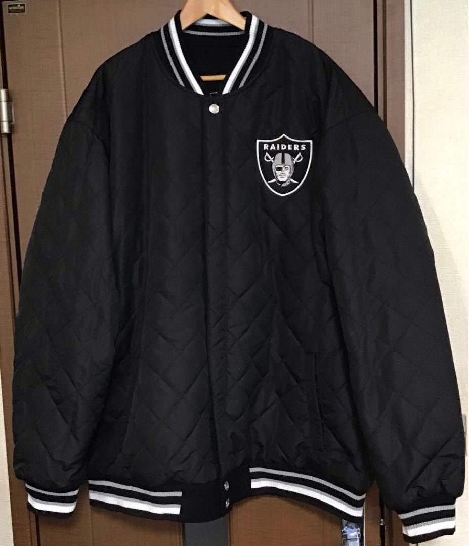 新品 NFL公式 ラスベガス レイダース 4XL リバーシブル スタジャン刺繍
