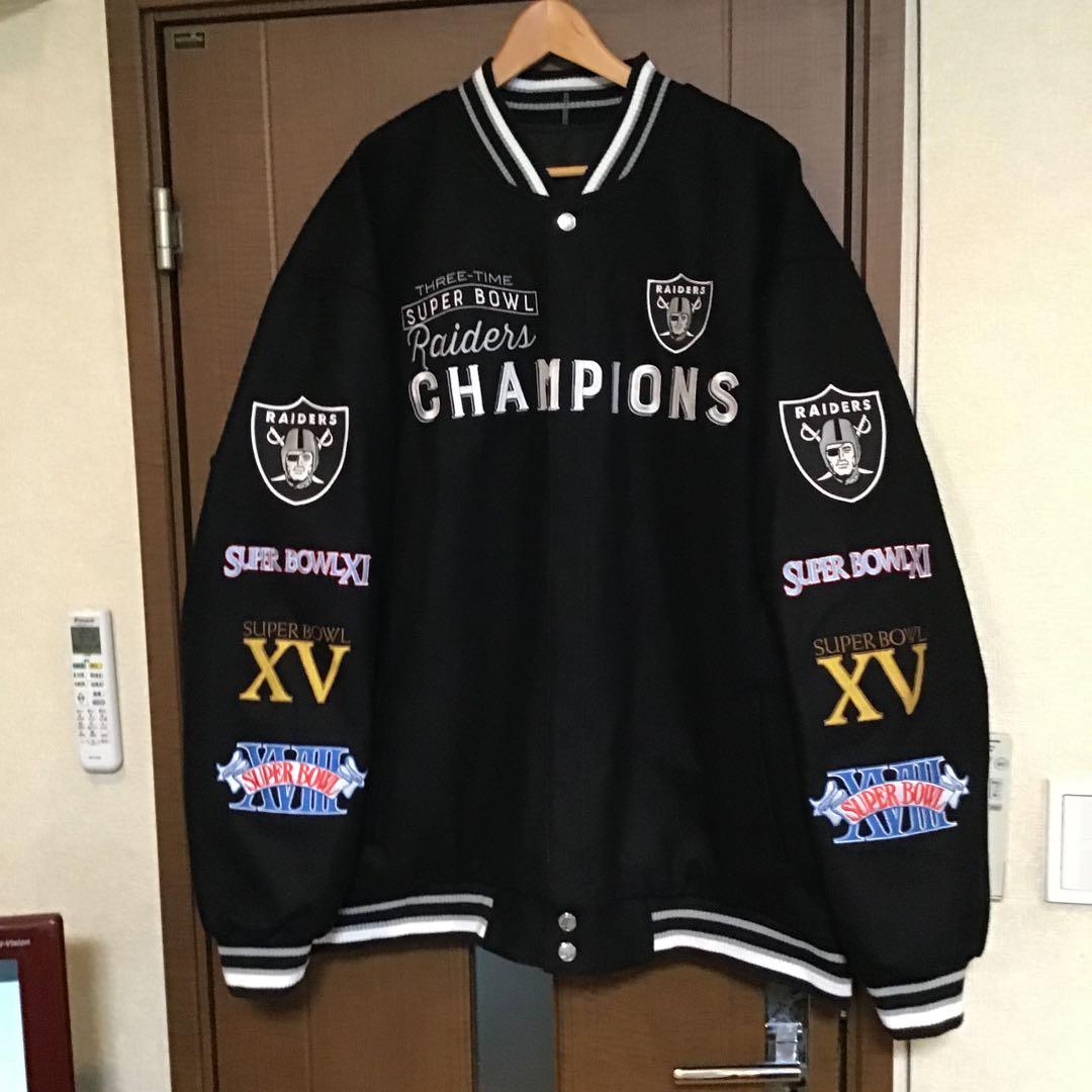 新品 NFL公式 ラスベガス レイダース 4XL リバーシブル スタジャン刺繍