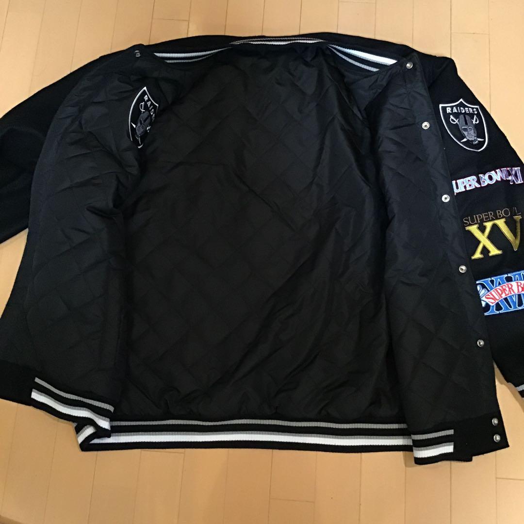新品 NFL公式 ラスベガス レイダース 4XL リバーシブル スタジャン刺繍