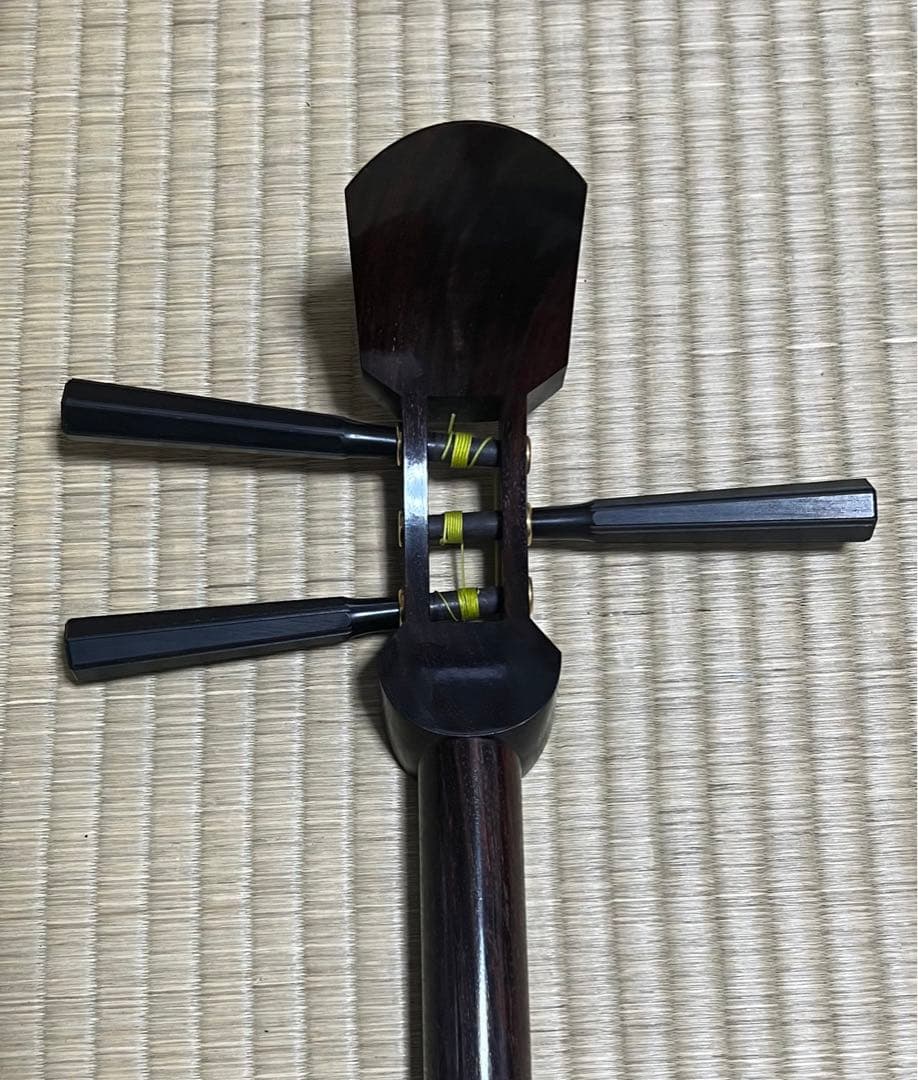 地唄三味線【高級 紅木 二分大 美品 両面張替 】