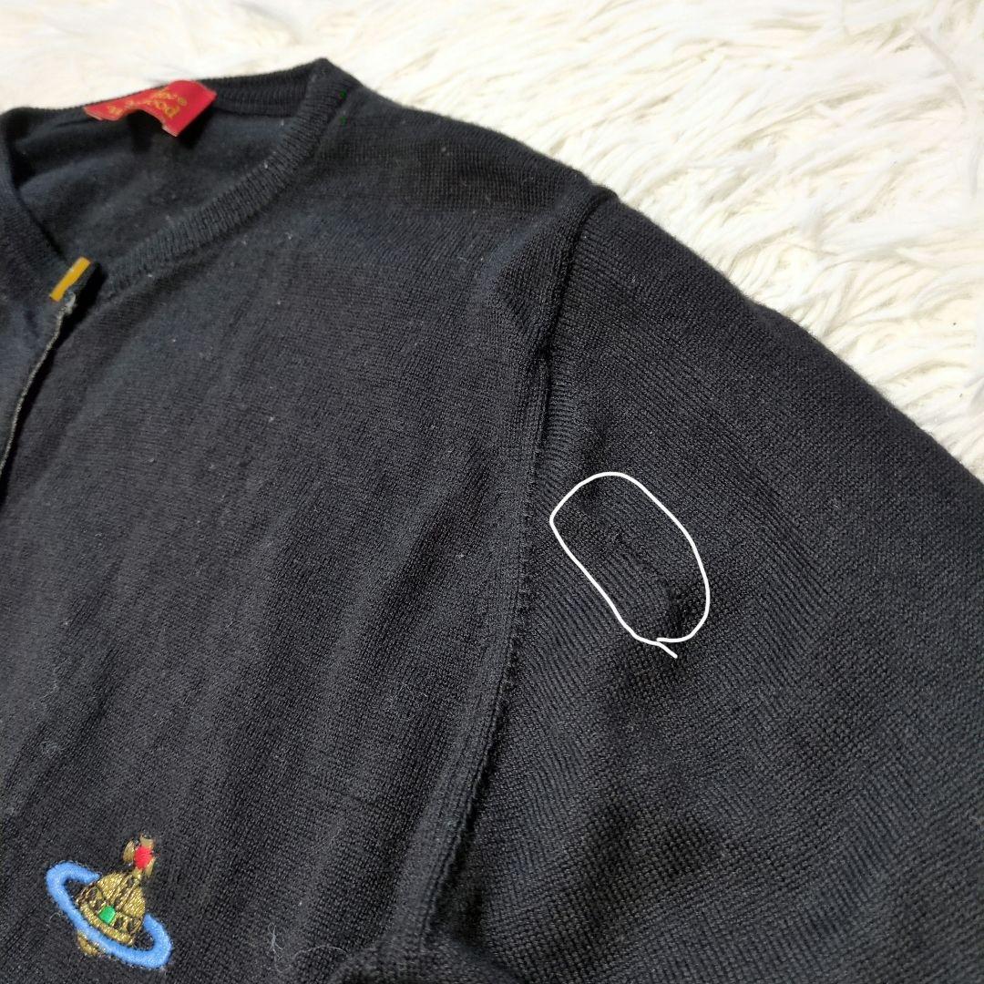 希少✨ヴィヴィアンウエストウッド オーブ刺繍 カーディガン 黒　M