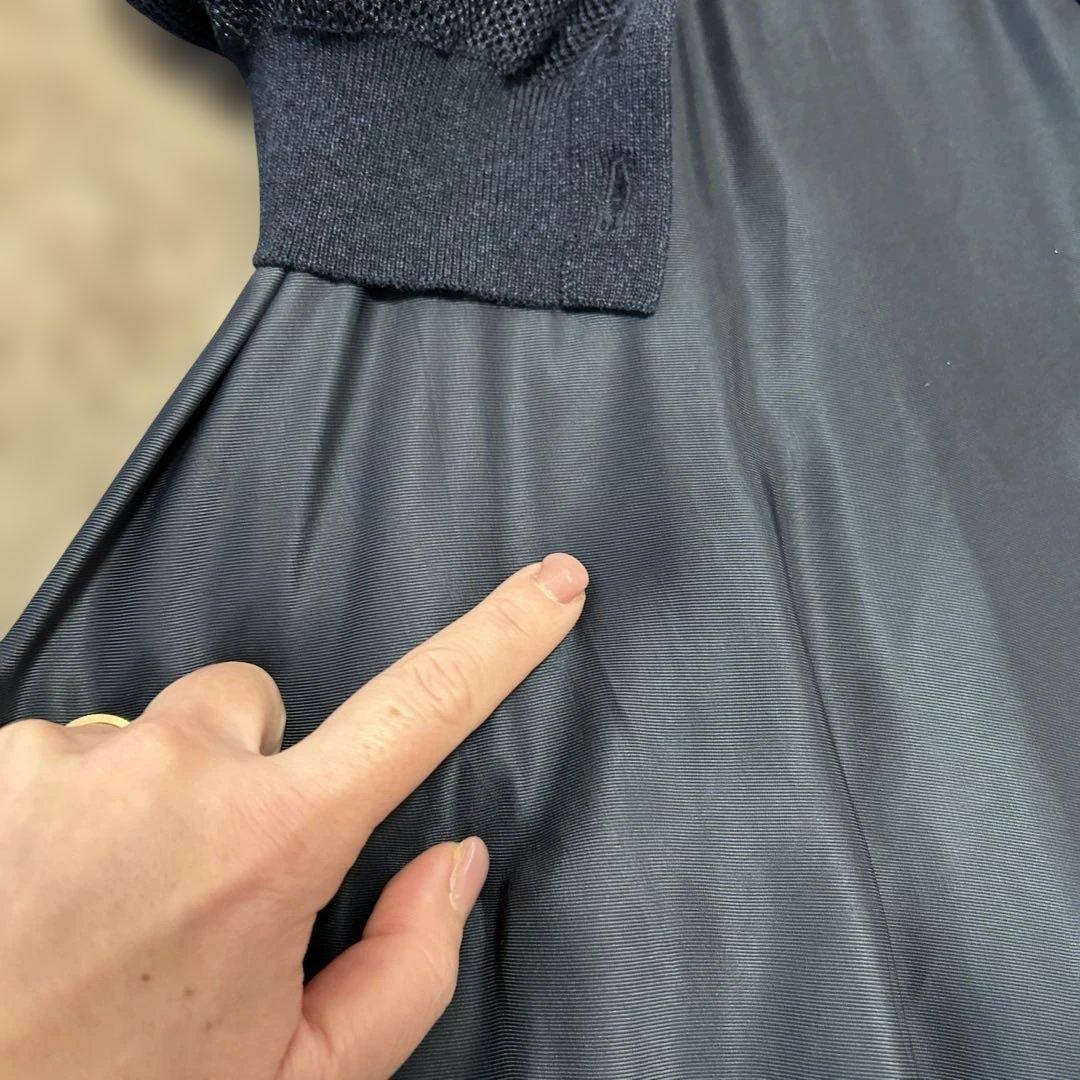 theoryダークネイビー パーティードレスとバルーンカーディガンセット