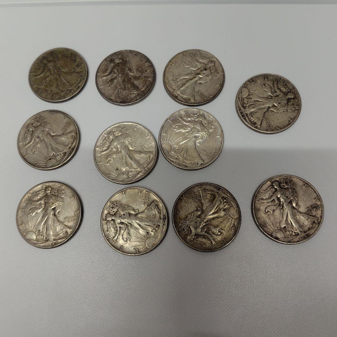 銀貨22枚セットリバティウォーキング ハーフダラー S刻印11枚&無刻印11枚