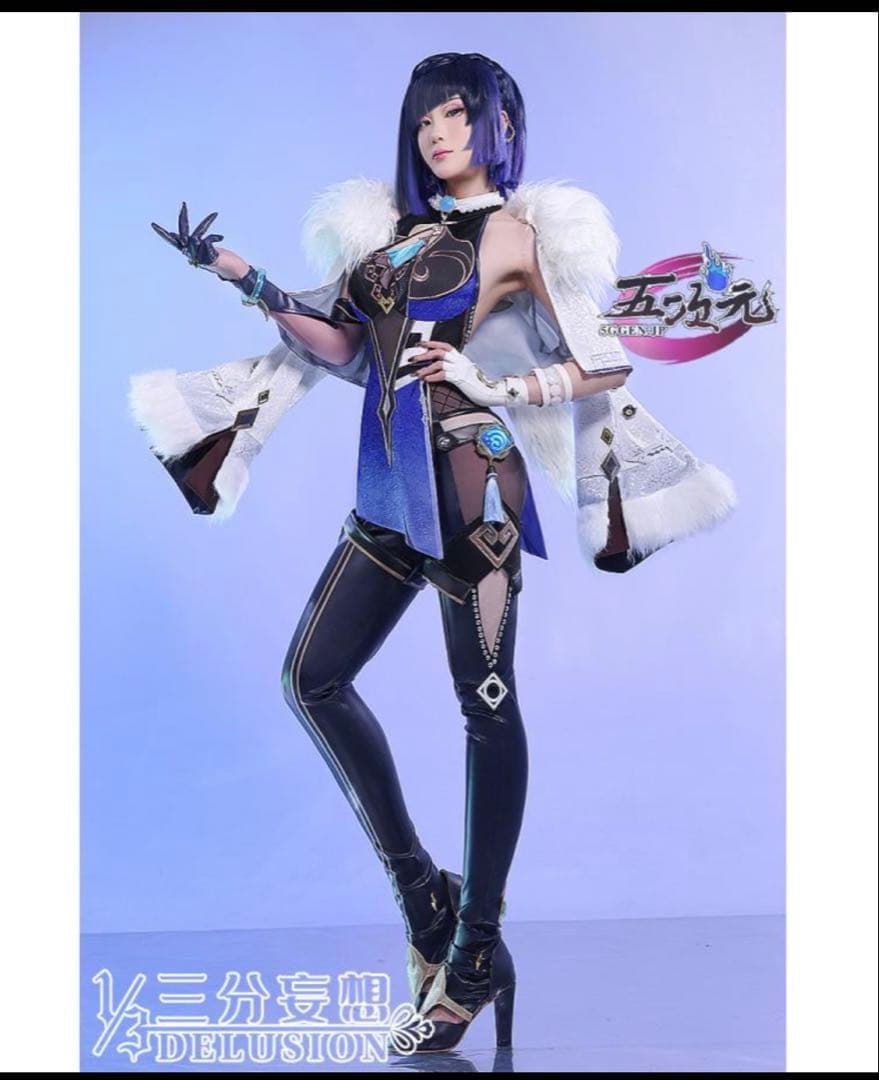 【フルセット】原神　夜蘭　三分妄想　コスプレ　衣装＋ウィッグ＋靴　Sサイズ