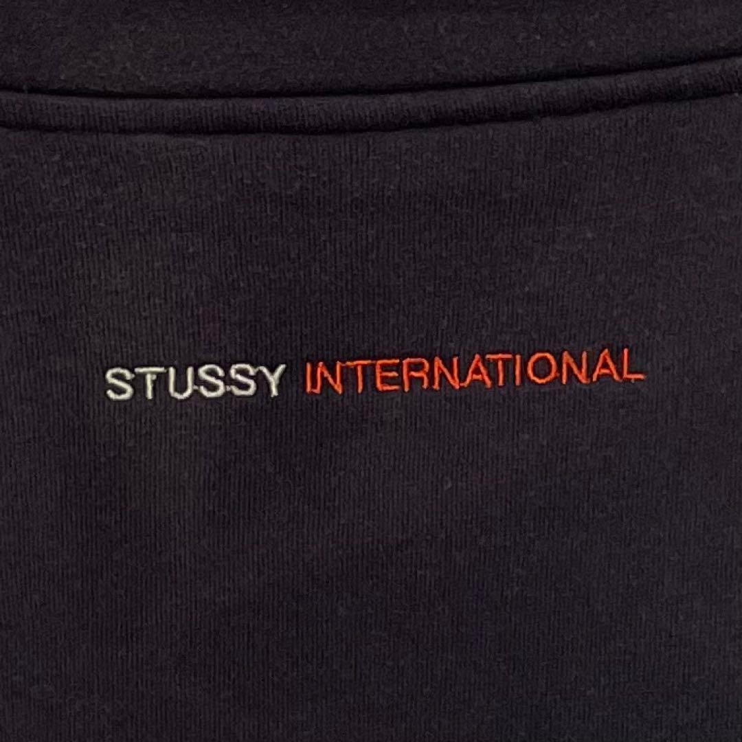 868【人気Lサイズ】ステューシー♤刺繍ロゴ90s 紺タグ　フルジップスウェット