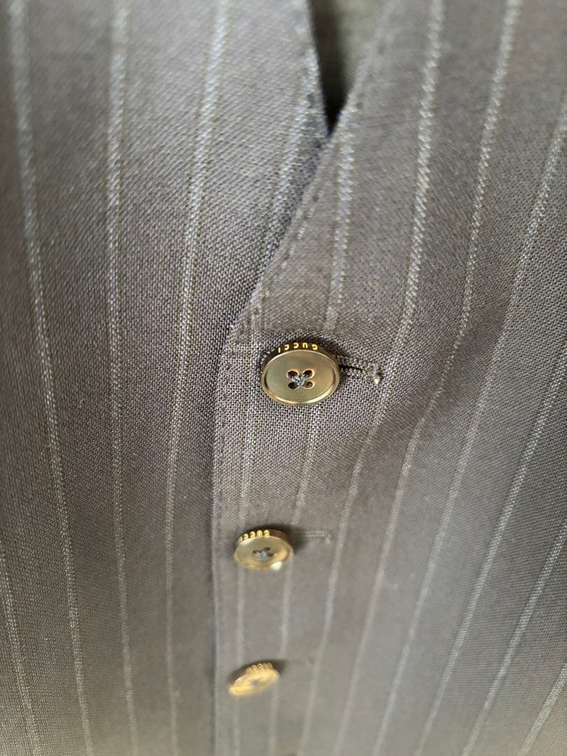 【メンズ】GUCCI ネイビー ストライプベスト サイズL