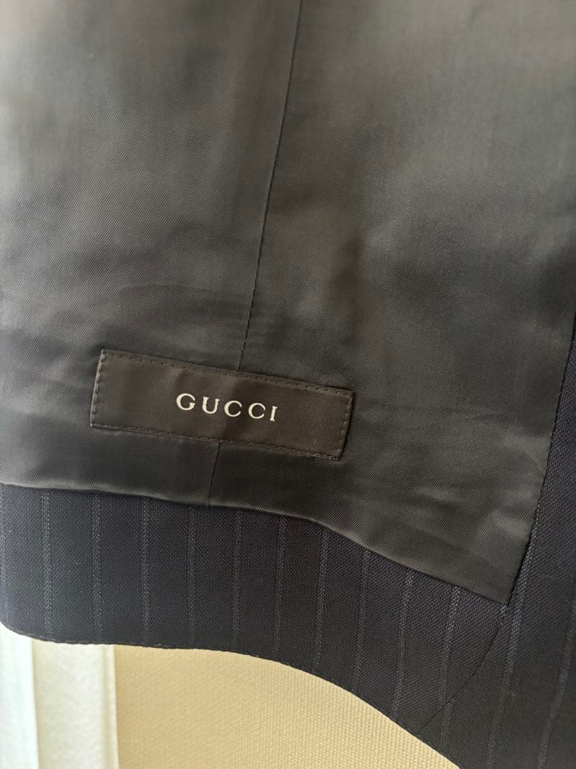 【メンズ】GUCCI ネイビー ストライプベスト サイズL