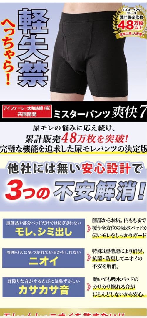尿漏れパンツ　100cc ボクサーパンツ