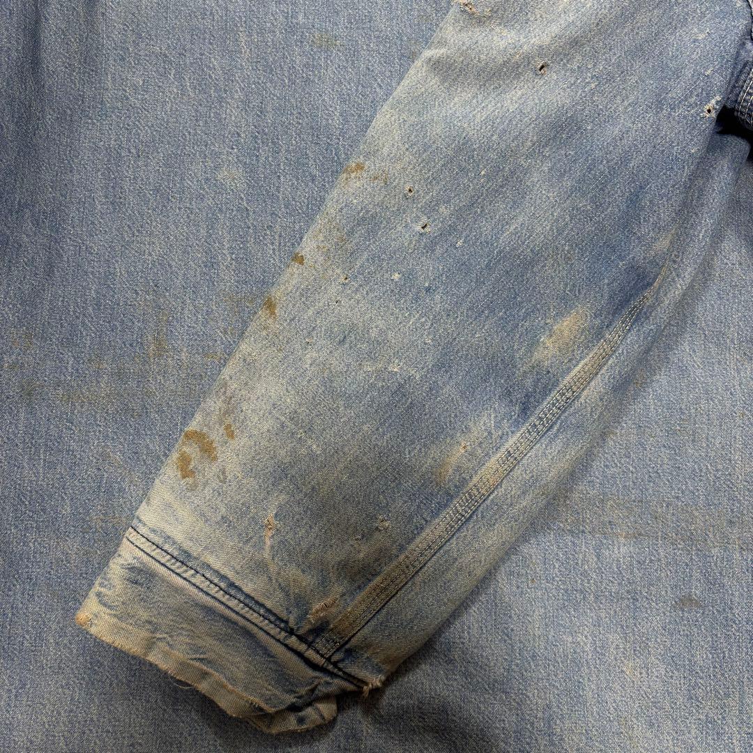 70s Sears Work デニムカバーオール　ヴィンテージ　フェード　古着