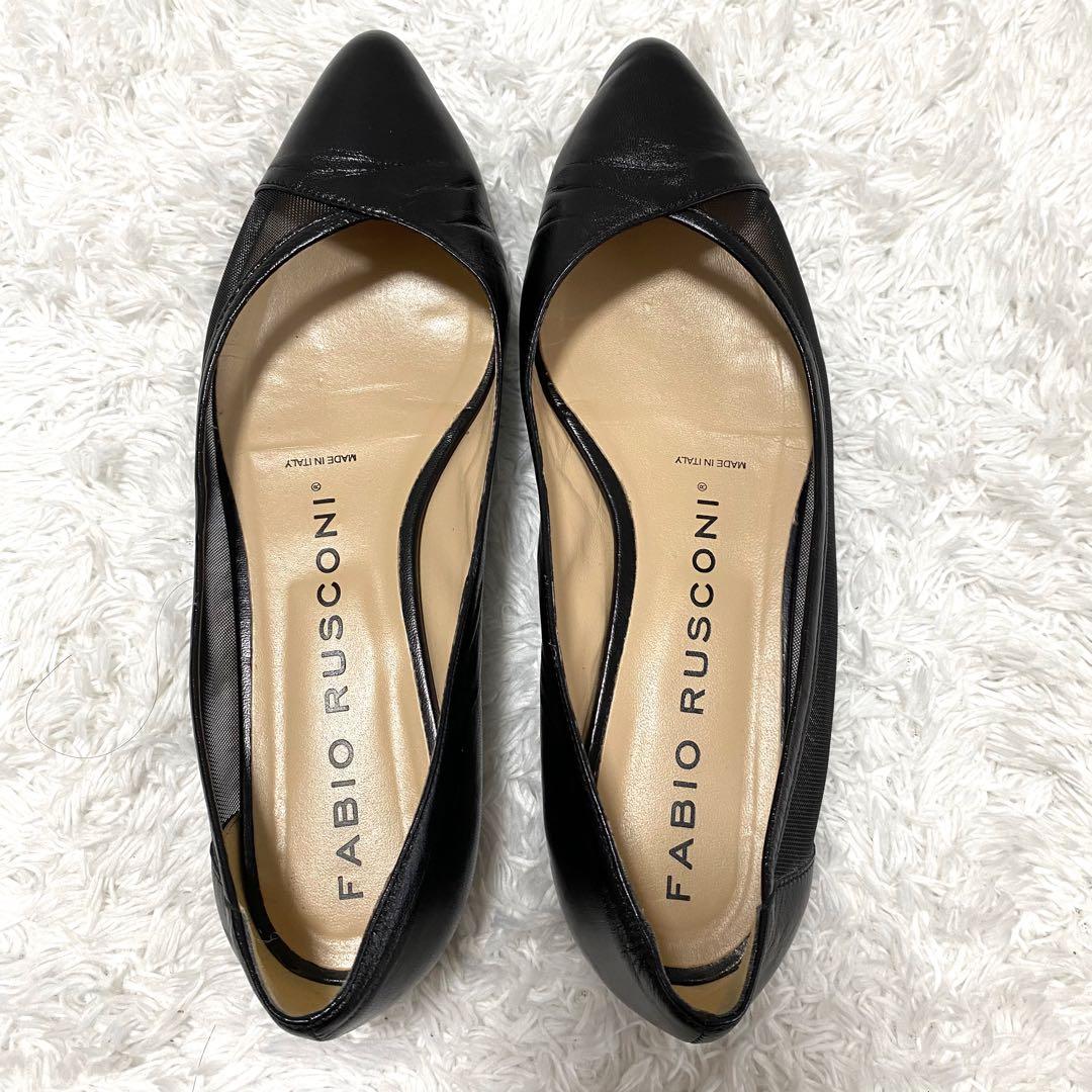 【美品】 ファビオルスコーニ パンプス レザー メッシュ フラット 現行