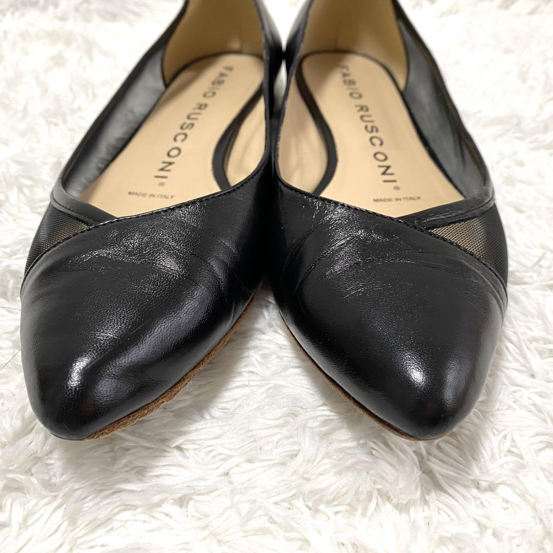 【美品】 ファビオルスコーニ パンプス レザー メッシュ フラット 現行