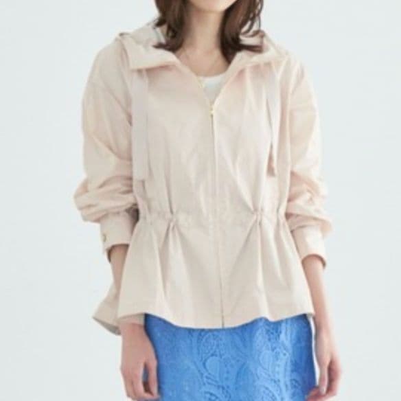 ANAYI 撥水タフタショートブルゾン 34 ベージュ