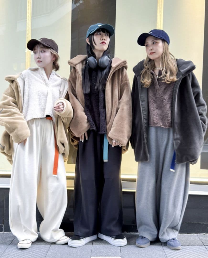 niko and… ベルベットファーフードブルゾン ブラウン L