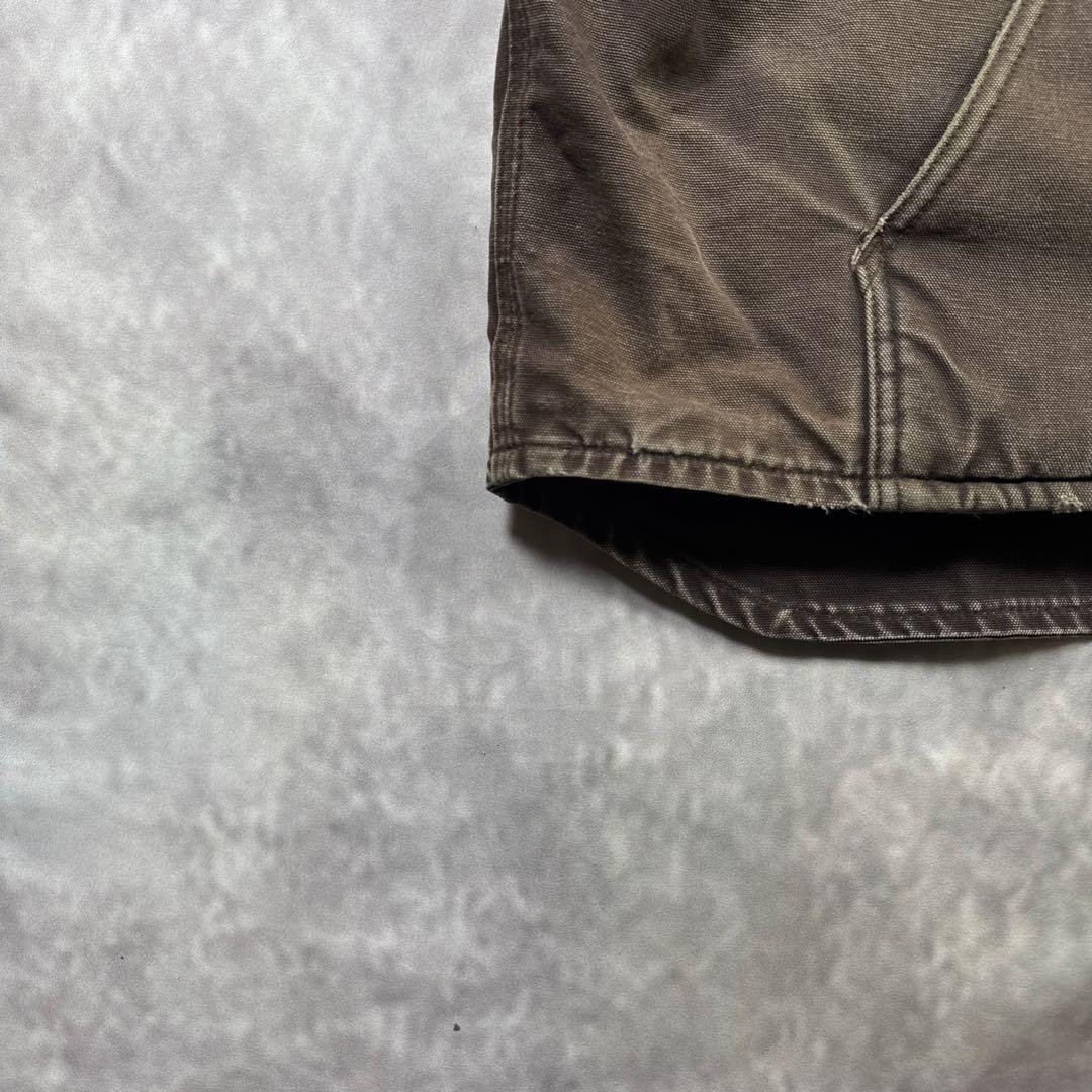 Carhartt古着00sダック地ボアベストV26DKBブラウンフェード T03