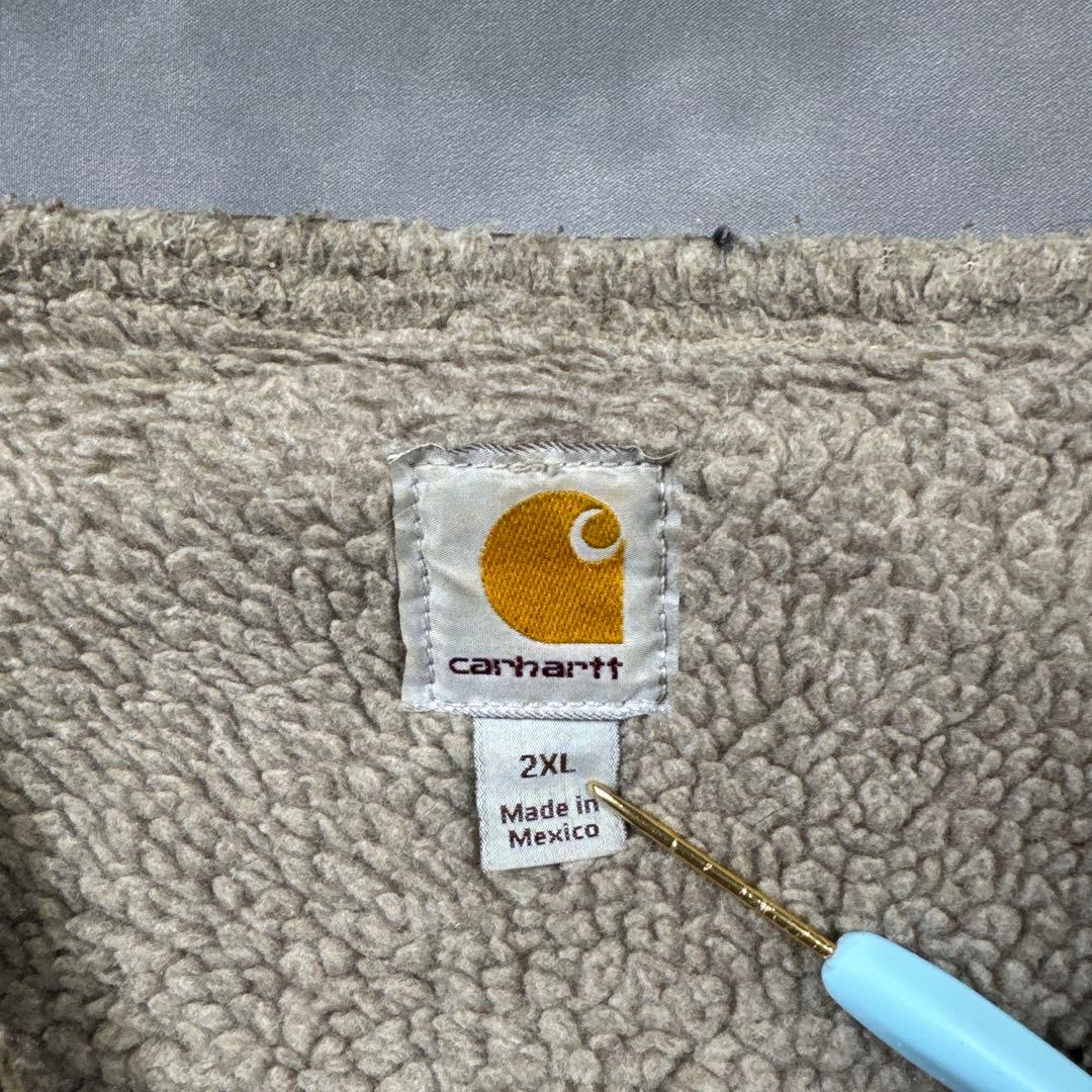 Carhartt古着00sダック地ボアベストV26DKBブラウンフェード T03