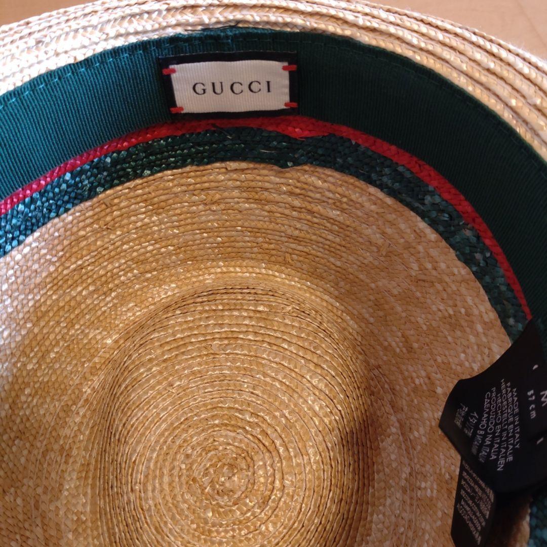【美品】グッチ　ストローハット　中折れハット　箱付