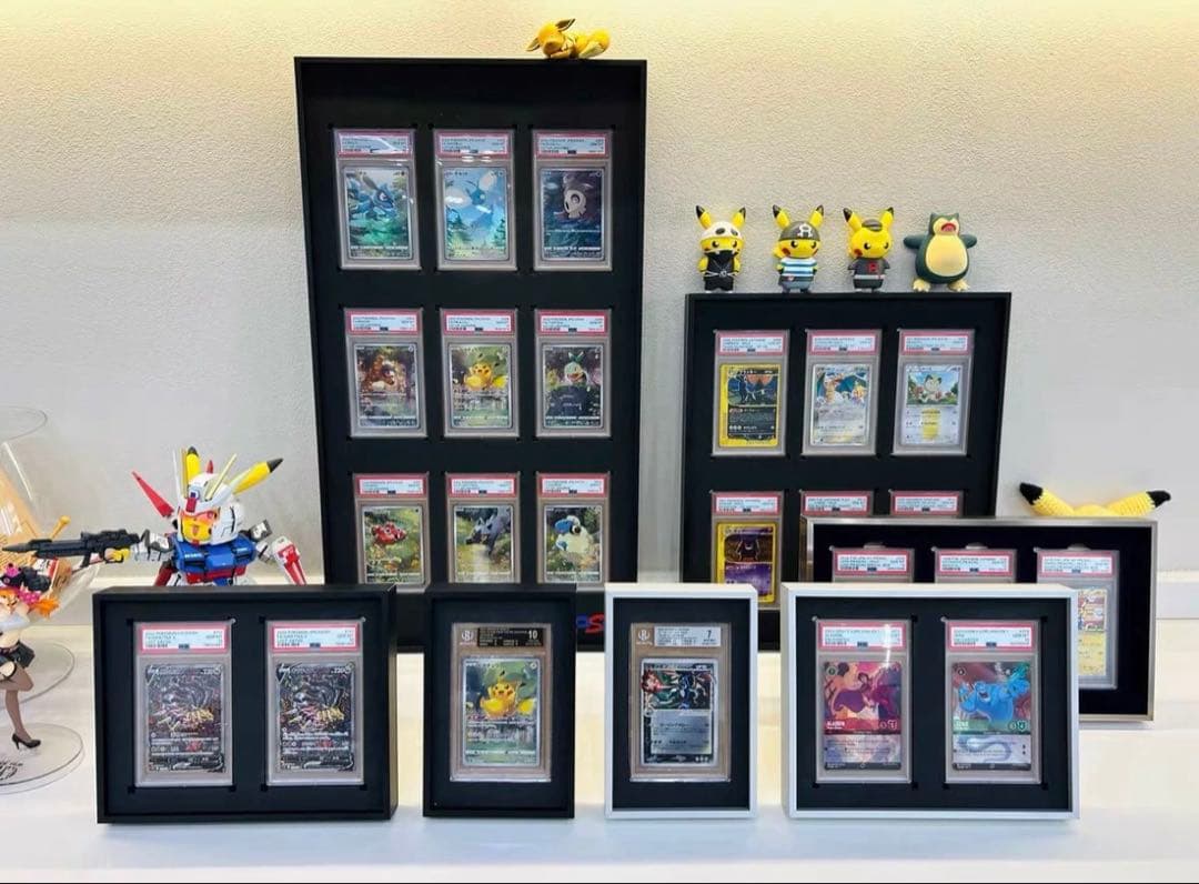 PSA鑑定用ケース　ディスプレイケース　アルミ製　両面透明　壁掛け・卓上 9連