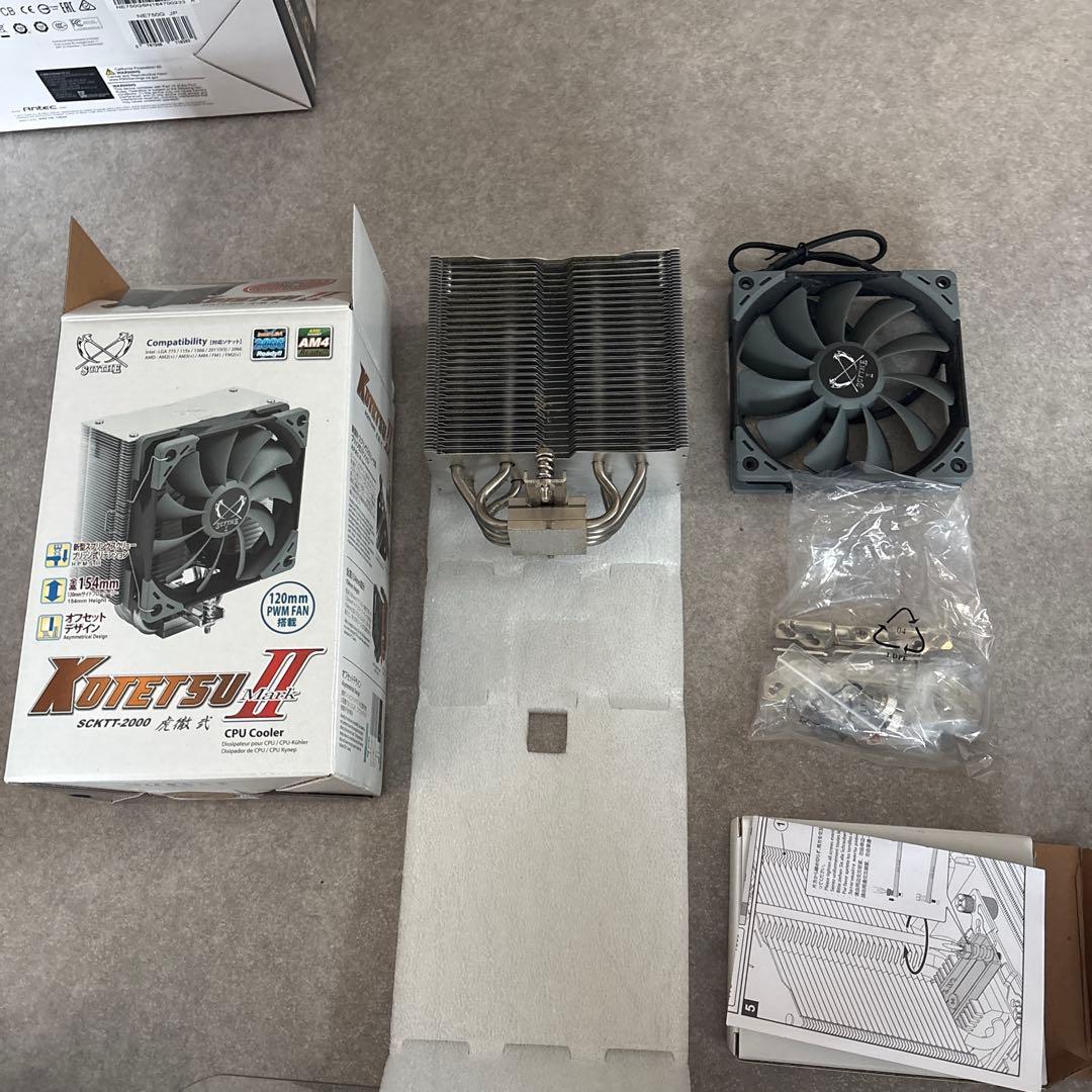 メモリ、空冷ファン、電源三点セット DDR4-2666 、NE750G、虎徹弐